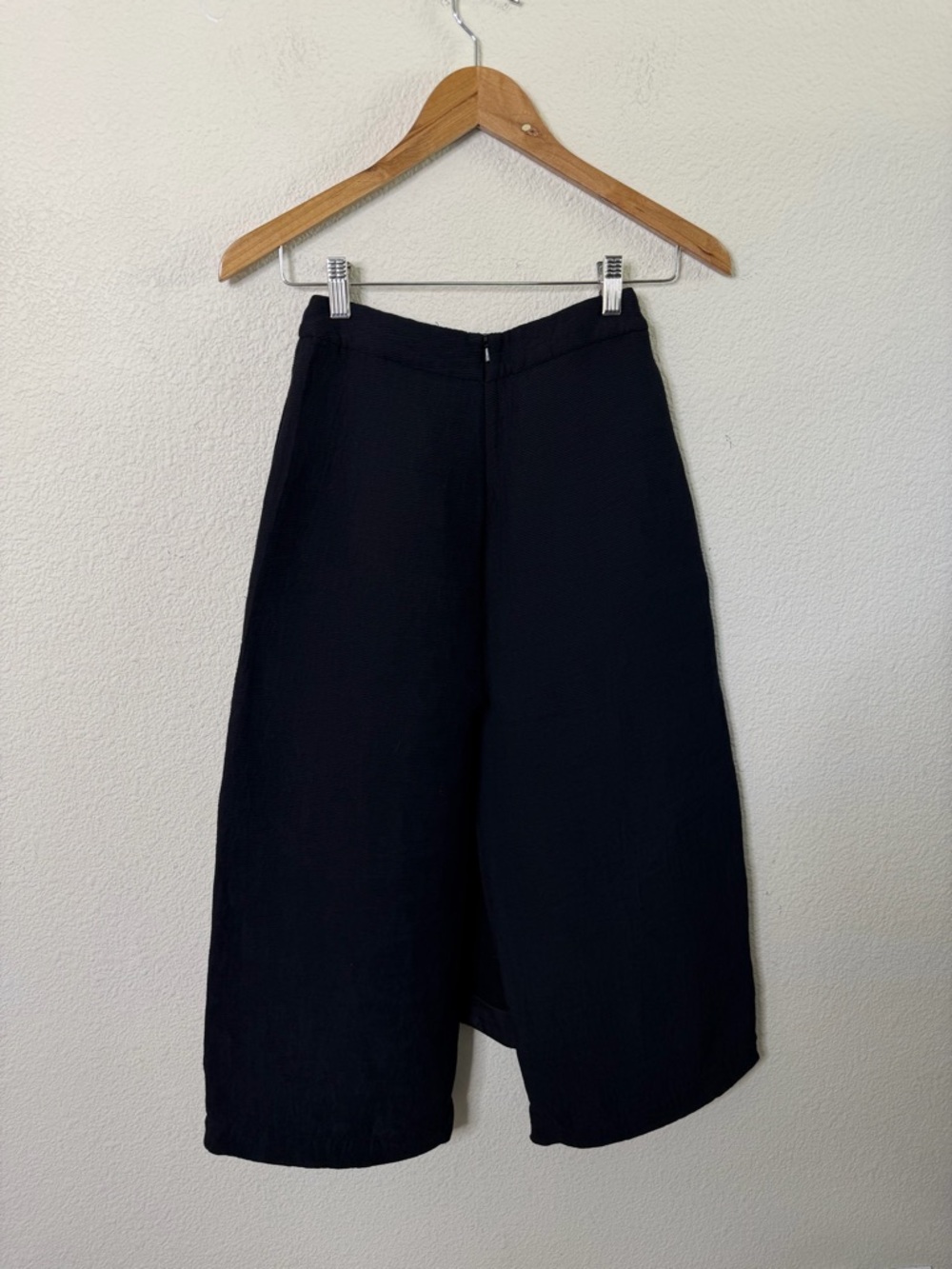 Alpha60 XXS Black Wide Leg Culotte Pants Skirt Overlay Flap Front Wrap Detail - Picture 7 of 9